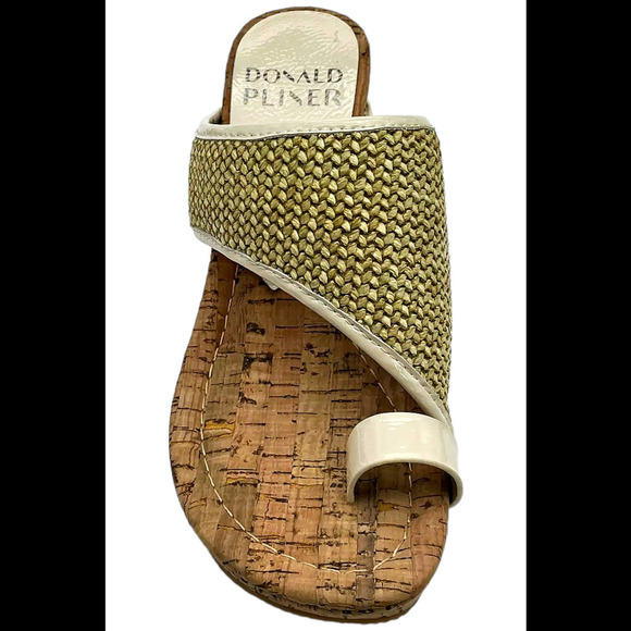Donald Pliner Women's Gyer Raffia Wedge Sandal Foam - Medium - Picture 2 of 3